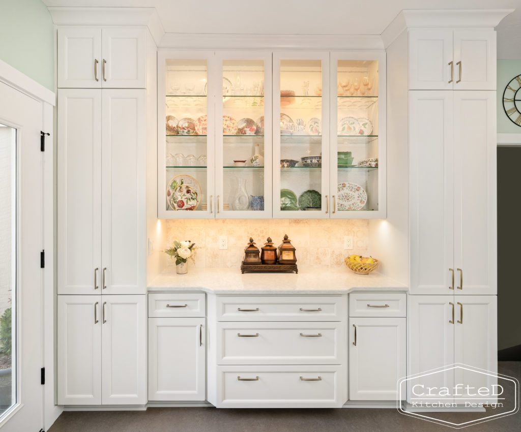 traditional large black and white kitchen with build in hutch to display china spokane cda kitchen remodel