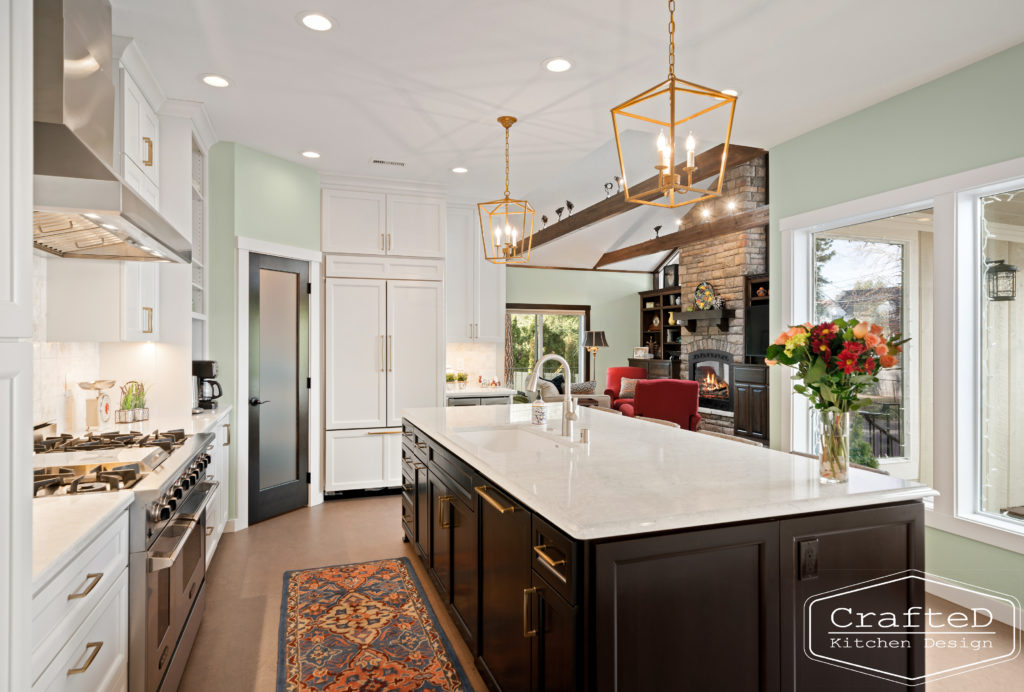 traditional large black and white kitchen with build in hutch spokane cda kitchen remodel