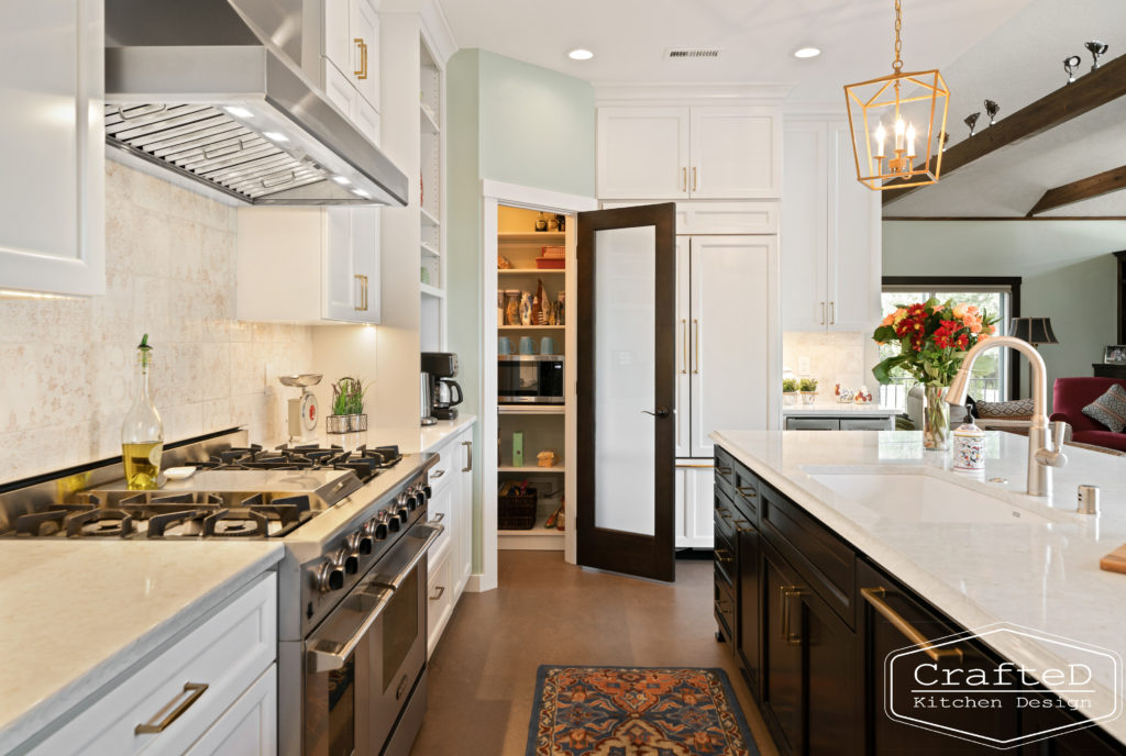 traditional large black and white kitchen with build in hutch spokane cda kitchen remodel