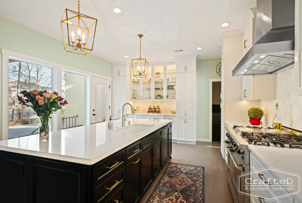 traditional large black and white kitchen with build in hutch spokane cda kitchen remodel