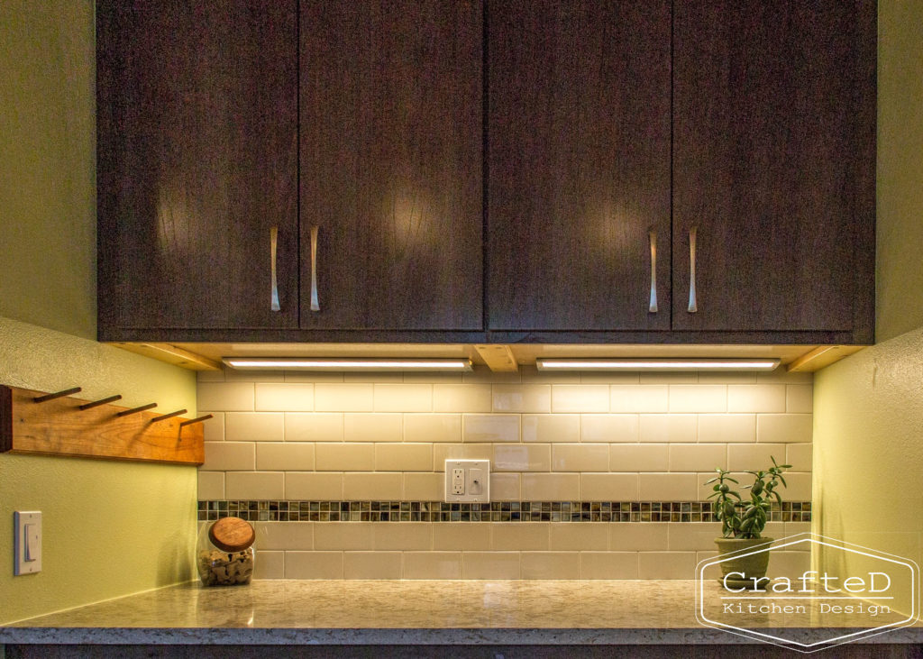 wood kitchen cabinets with tile pattern