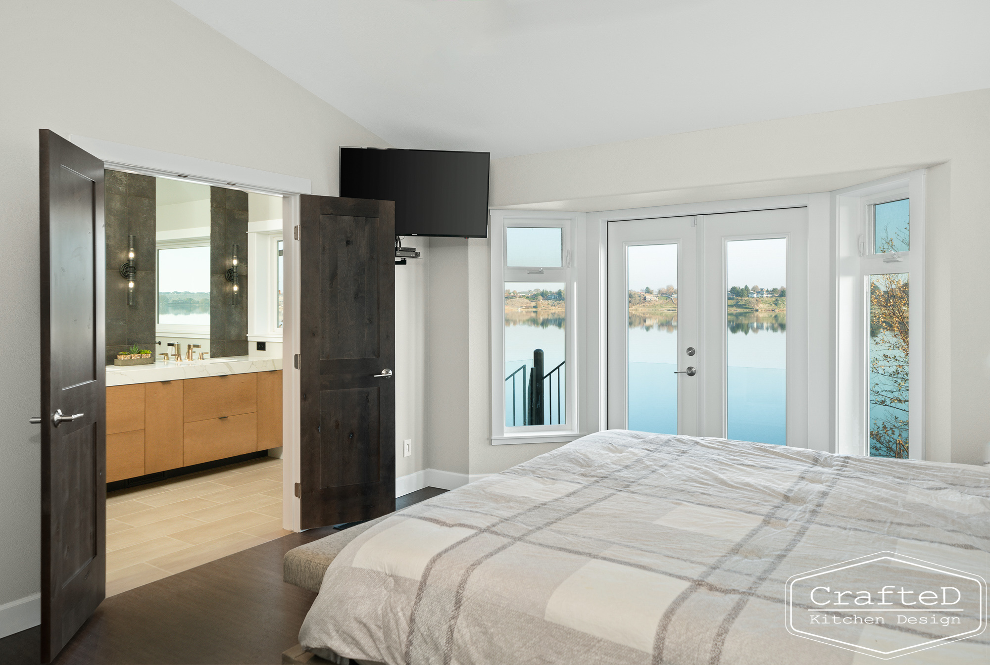 modern metropolitan kitchen design with dark toned wood cabinets, dekton marble backsplash and gold accents in spokane Coeur d'alene moses lake home renovation